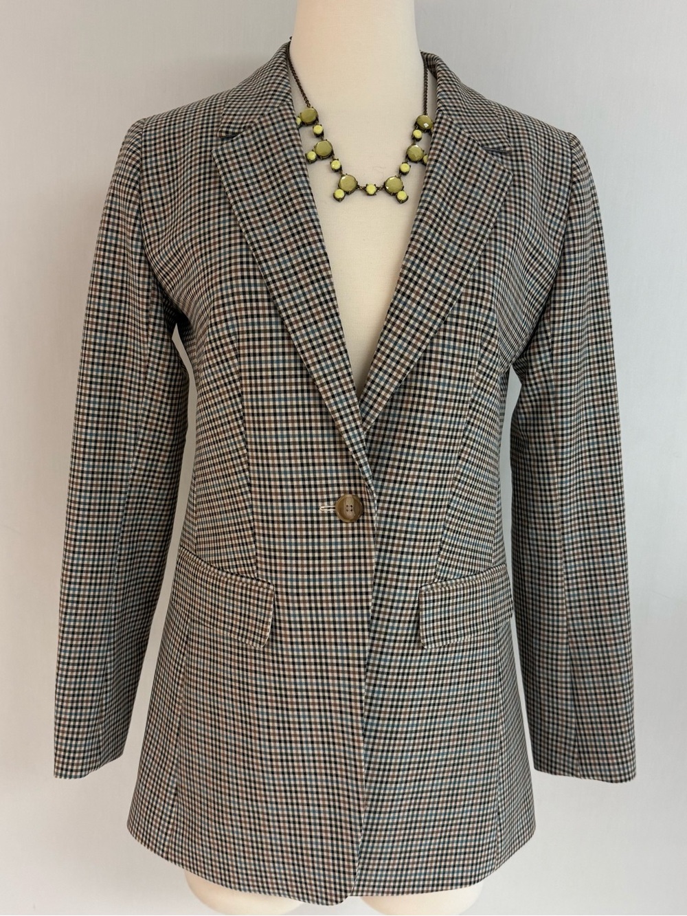 LOFT Checked Blazer in Brown and Black NWT